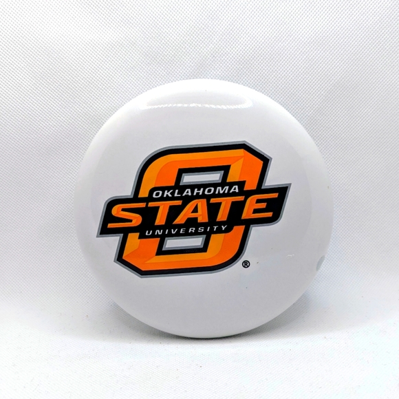 Oklahoma State Cowboys White Porcelain Canister Plug Mascot Screw Lid From 2004 - Picture 1 of 6